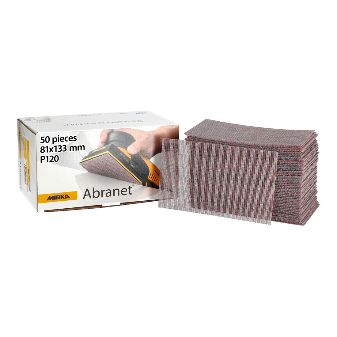 MIRKA Klittenband schuurstrips ABRANET, 81x133 mm, korrel 120