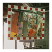 Miroir de circulation Moravia en acier inoxydable 400 x 600 mm cadre rouge/blanc + 76 collier de serrage