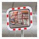 Miroir de circulation Moravia en acier inoxydable 450 x 600 mm cadre rouge/blanc + pince-1