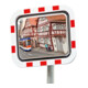 Miroir de circulation Moravia en acier inoxydable 450 x 600 mm cadre rouge/blanc + pince-3