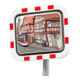 Miroir de circulation Moravia en acier inoxydable 600 x 800 mm cadre rouge/blanc + pince-3
