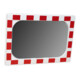 Miroir de circulation Moravia en verre Sekurit rouge/blanc 400 x 600 mm + 76 collier de serrage