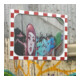 Miroir de circulation Moravia en verre Sekurit rouge/blanc 400 x 600 mm + 76 collier de serrage