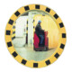 Miroir de sécurité/circulation D.600 mm plastique, jaune/noir pour 2 directions-1