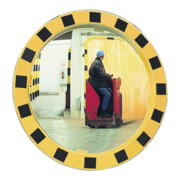 Miroir de sécurité/circulation D.600 mm plastique, jaune/noir pour 2 directions