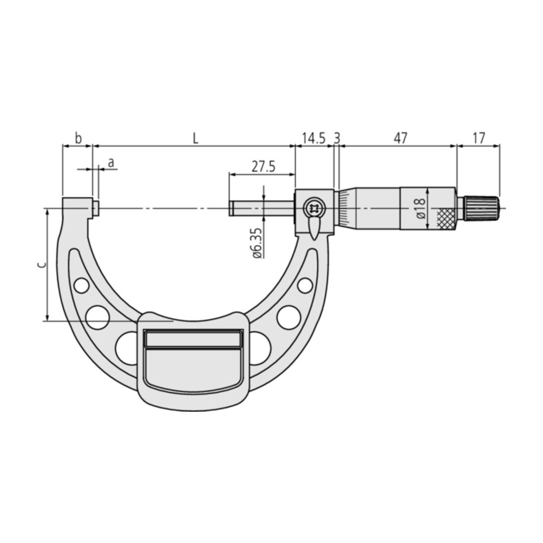 Mitutoyo Bügelmessschraube, einfache Ausführung 100-125 mm