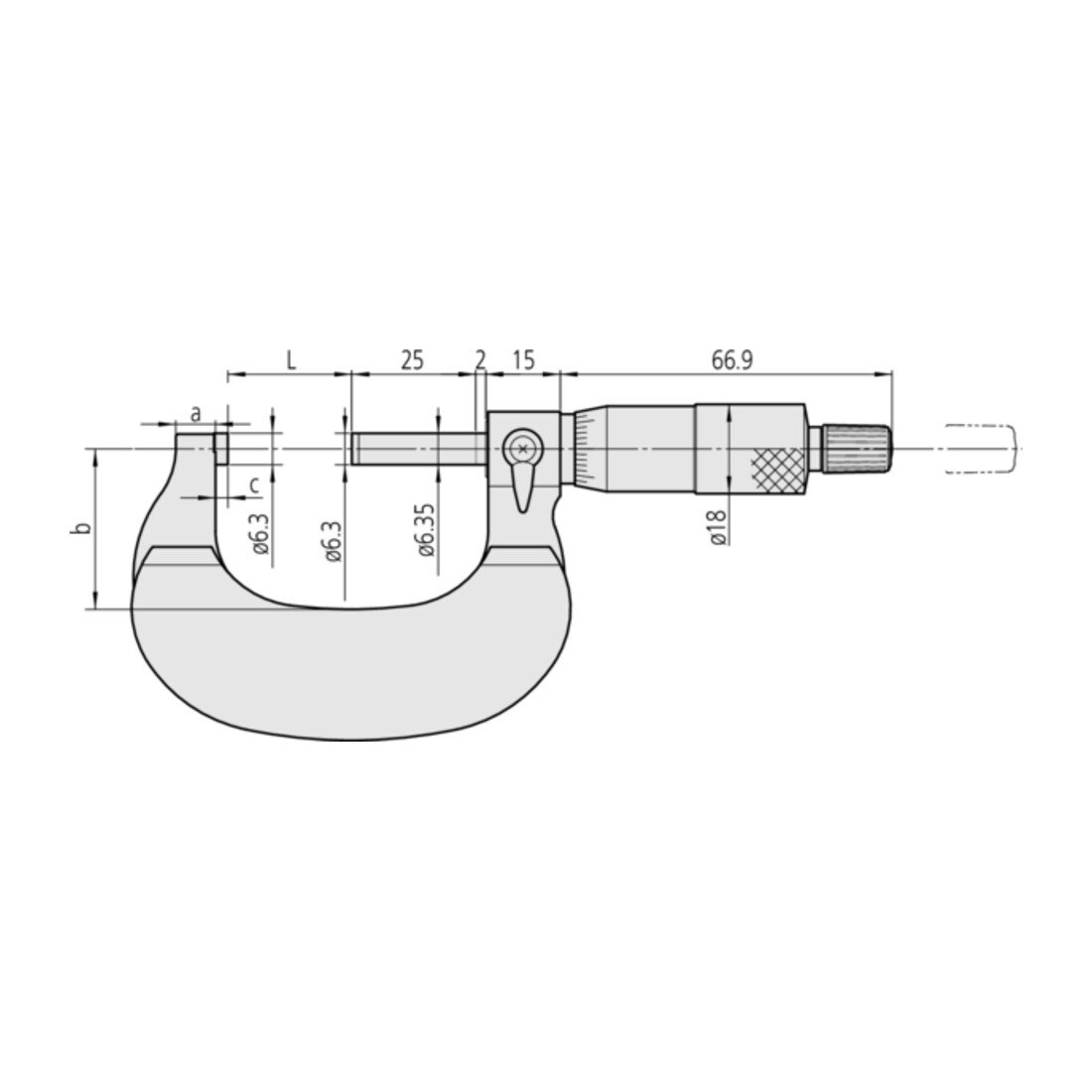 Mitutoyo Bügelmessschraube mit therm. Isolierung 25-50mm