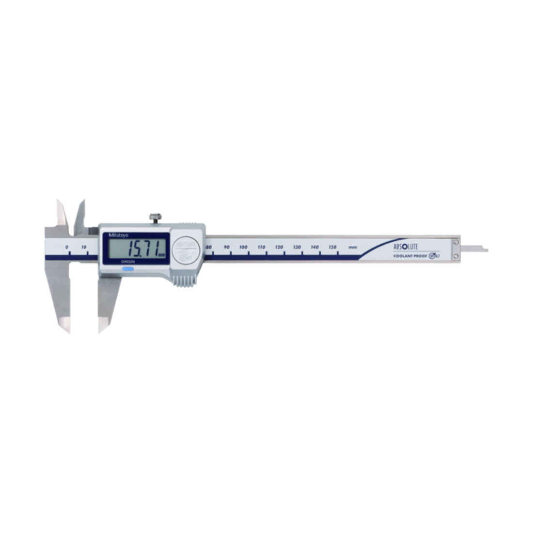 Mitutoyo Digi. ABS Messschieber CoolantProof IP67 0-150mm, standard Tiefenmaß, ohne Datenausgang