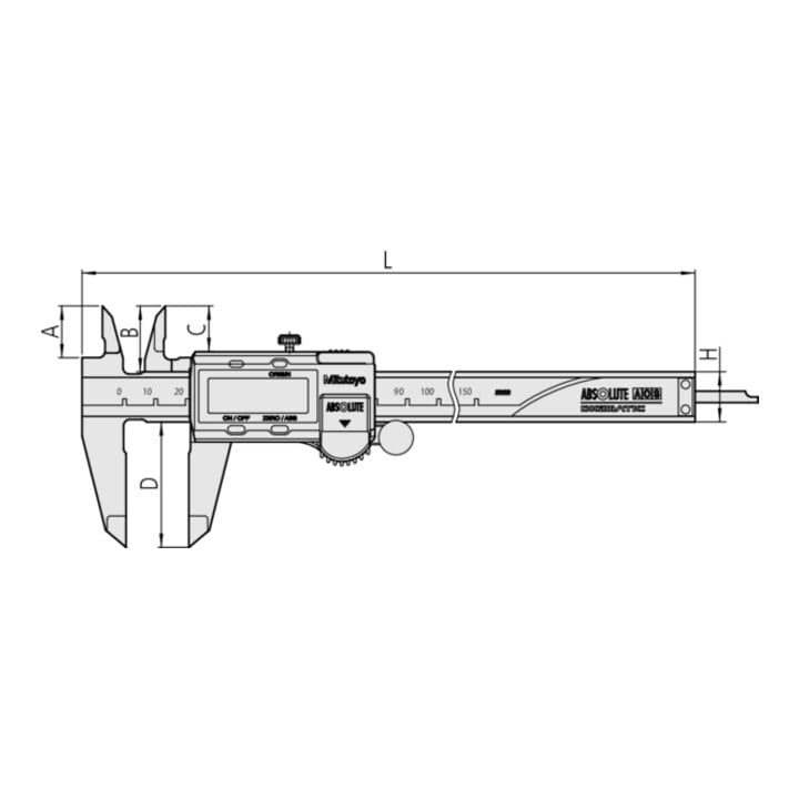 Mitutoyo Digimatic Messschieber Inch/Metrisch, 0-6", Antriebsrolle, ohne Datenausgang