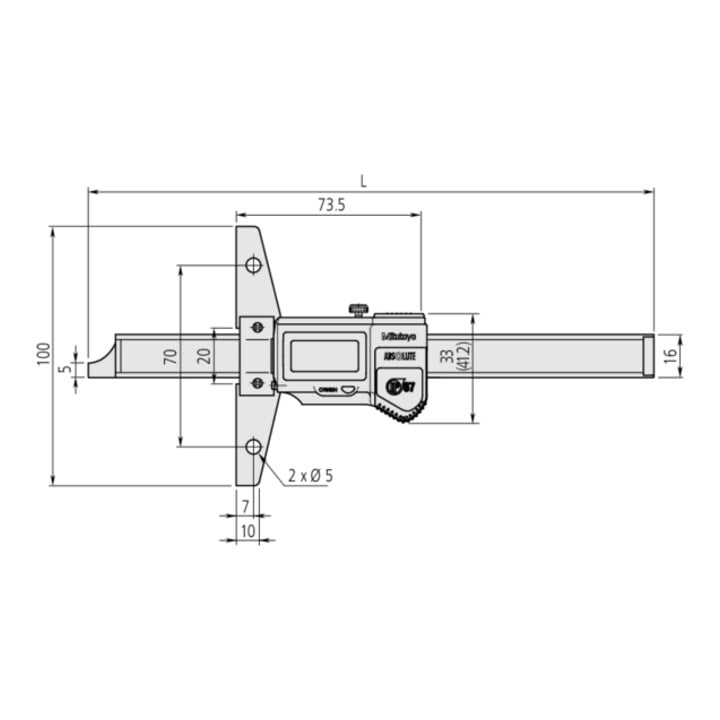 Mitutoyo Digital ABS Tiefenmessschieber IP67 0-150 mm,