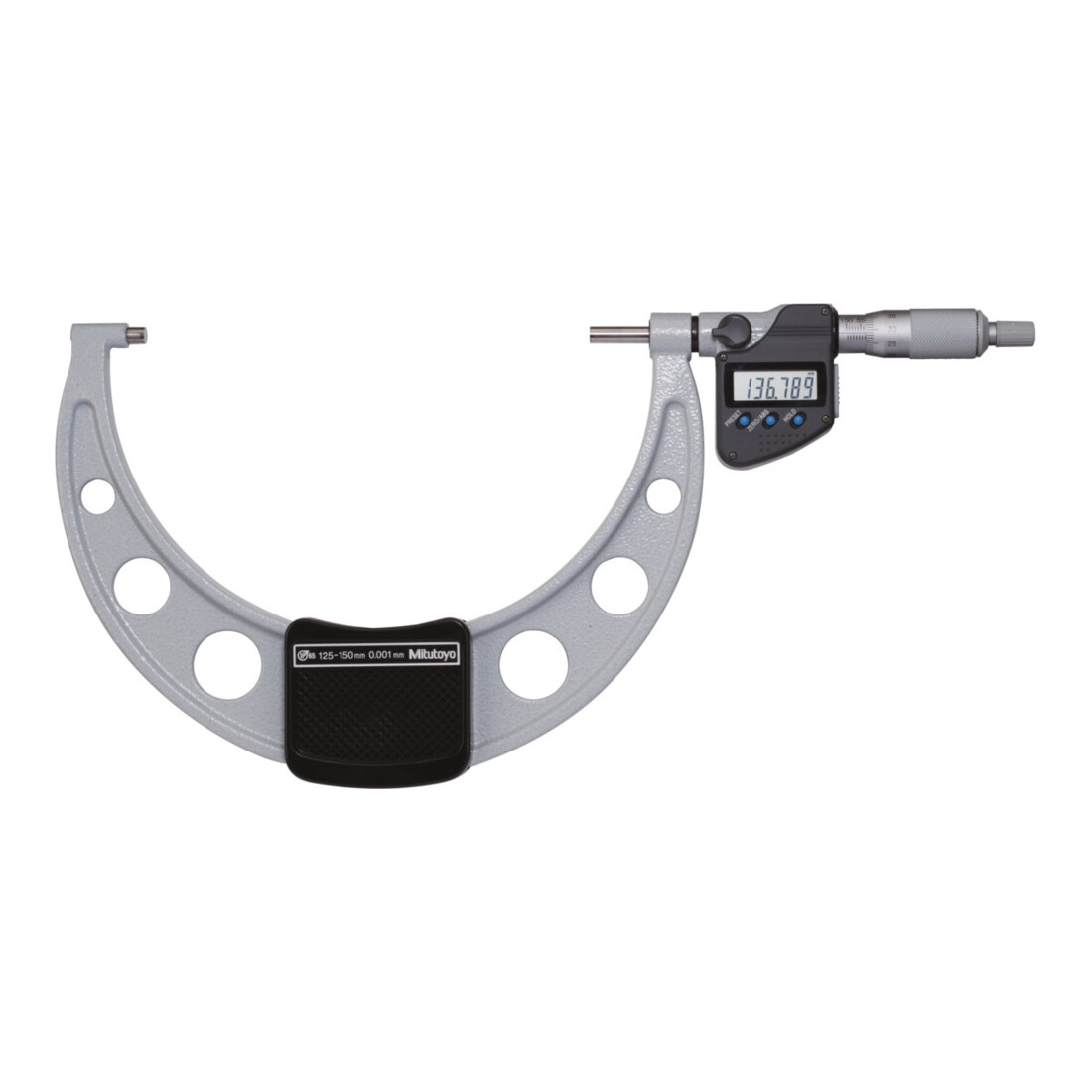 MITUTOYO Digitale beugelschroefmaat IP65 met gegevensuitgang, Meetbereik: 125-150mm