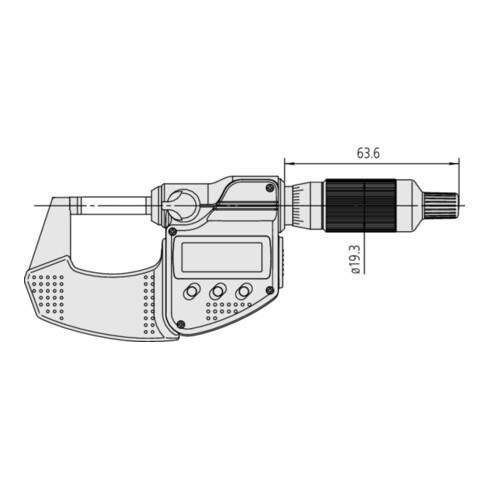 Mitutoyo Digitale Bügelmessschraube IP65 0-25mm, Digimatic, Ratschentrommel