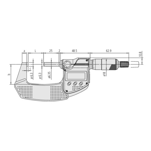 Mitutoyo Digitale Bügelmessschraube IP65 25-50mm, Digimatic