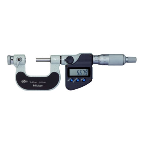 Mitutoyo Digitale Bügelmessschraube IP65 für Gewindemessungen, 0-25 mm