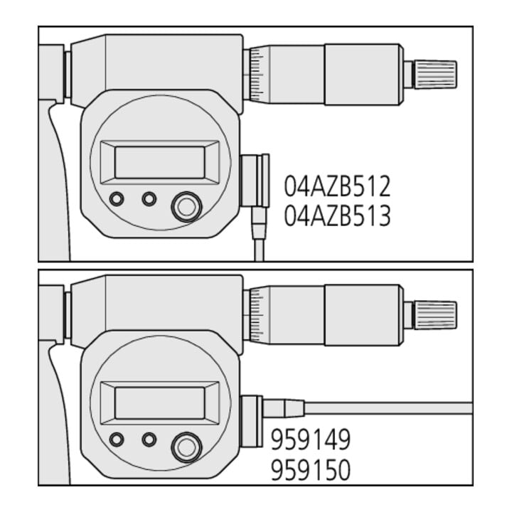 Mitutoyo Digitale Bügelmessschraube mit auswechselbarem Messamboss, 0-150 mm, IP65, inkl. 6 Ambosse