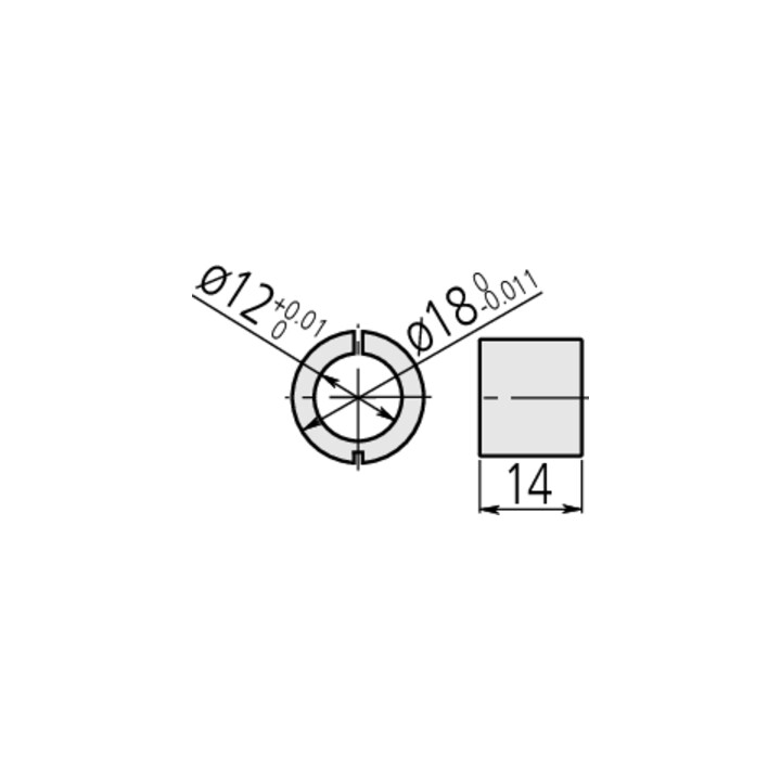 Mitutoyo Digitale Einbaumessschraube IP65 0-25mm, flach Spindel, 12/18mm ebener Schaft