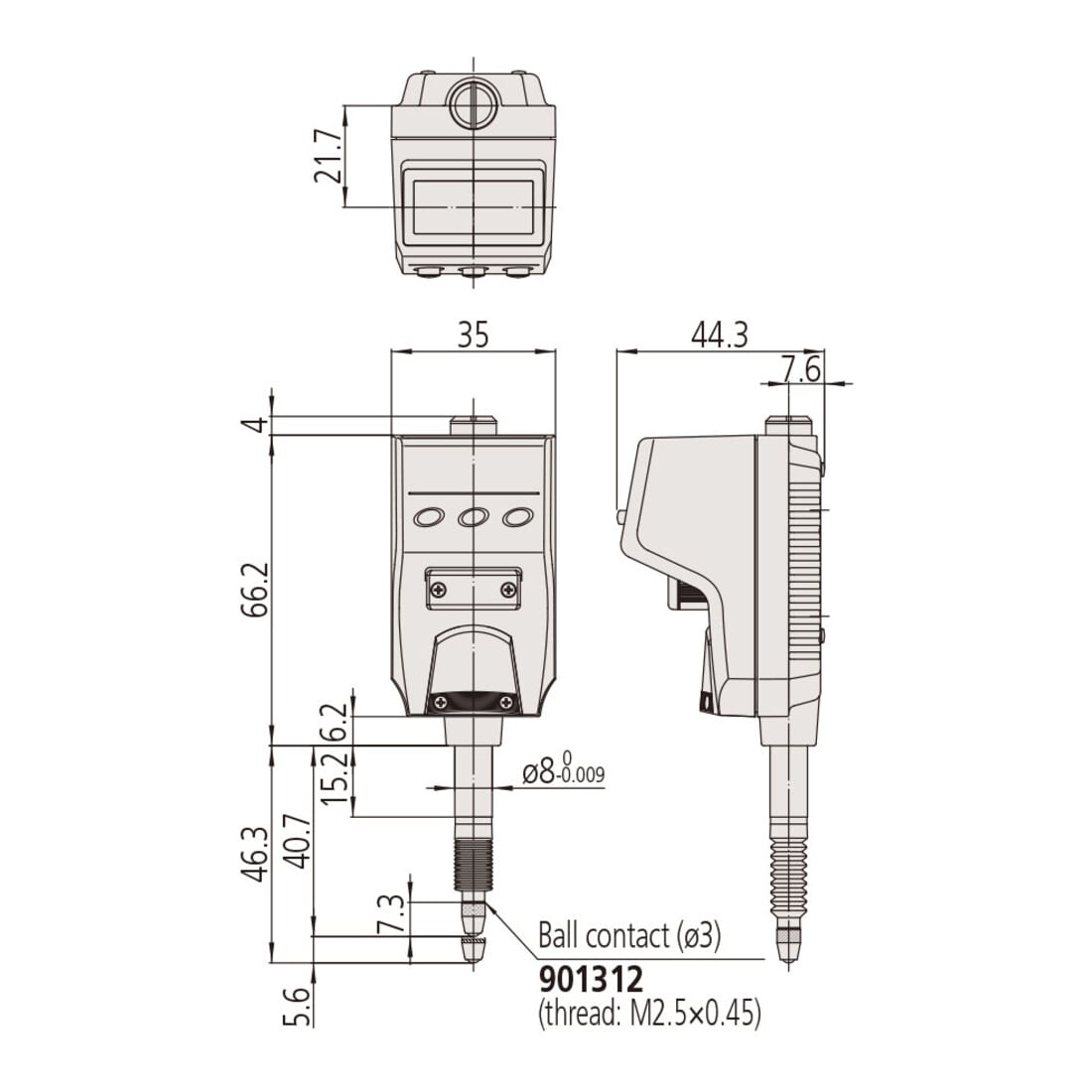 Mitutoyo Digitale Messuhr ID-B, IP66 5 mm, 0,001 mm