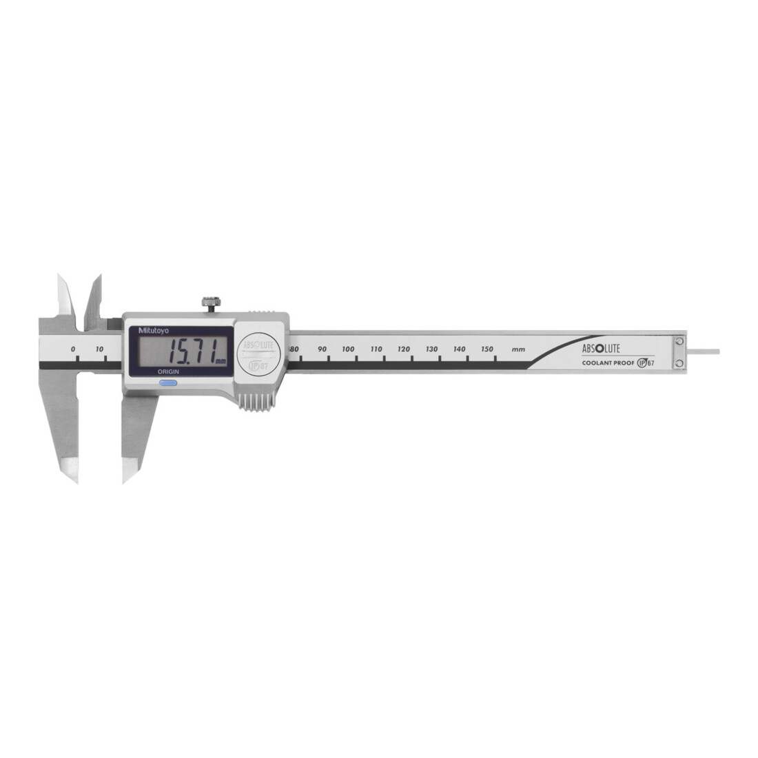 MITUTOYO Digitale schuifmaat IP67 met ronde dieptemaat, Meetbereik: 150 mm