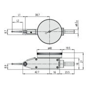 Mitutoyo Fühlhebel, horizontal 0,6 mm, 0,002 mm, 8 mm Schaft-4