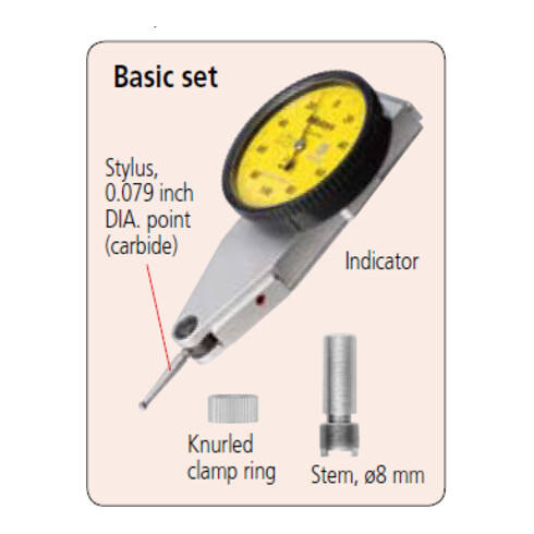 Mitutoyo Fühlhebel, vertikal 0,8 mm, 0,01 mm, 8 mm Schaft