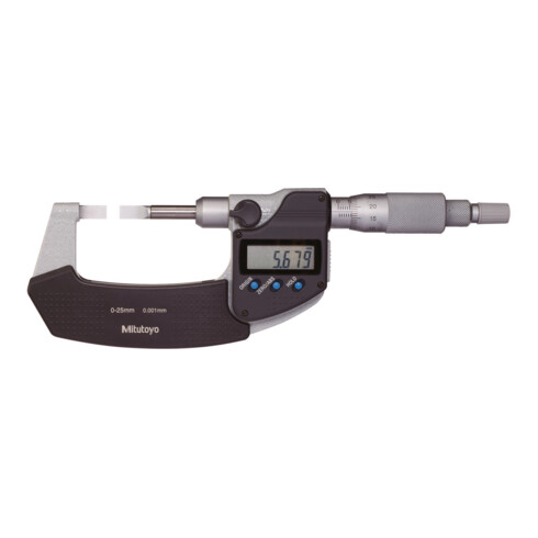 MITUTOYO Micromètre digital pour mesure de gorges, Plage de mesure: 0-25 mm