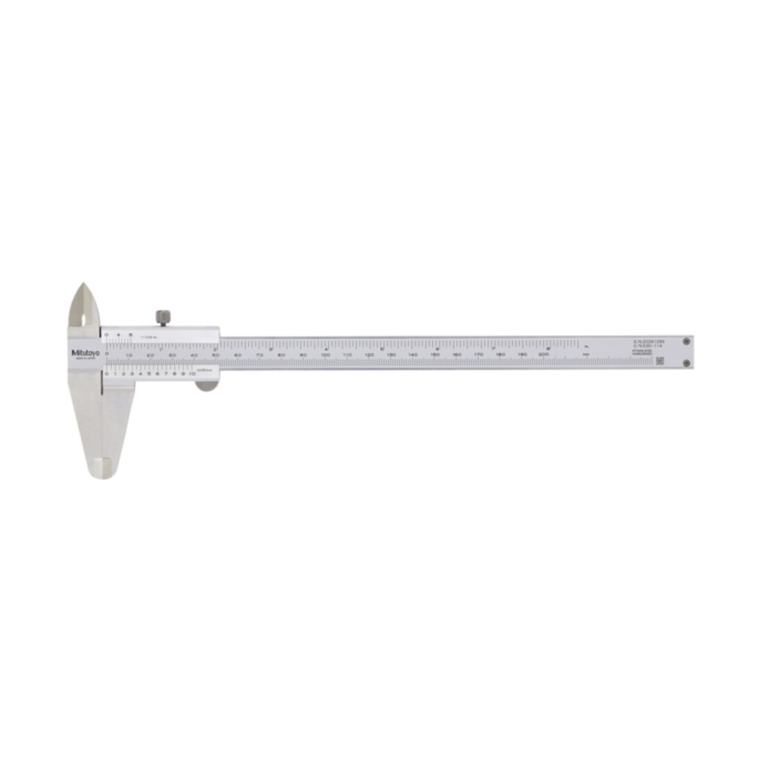 Mitutoyo Nonius Messschieber 0-200mm/0-8", 0,05mm, Metrisch/Inch