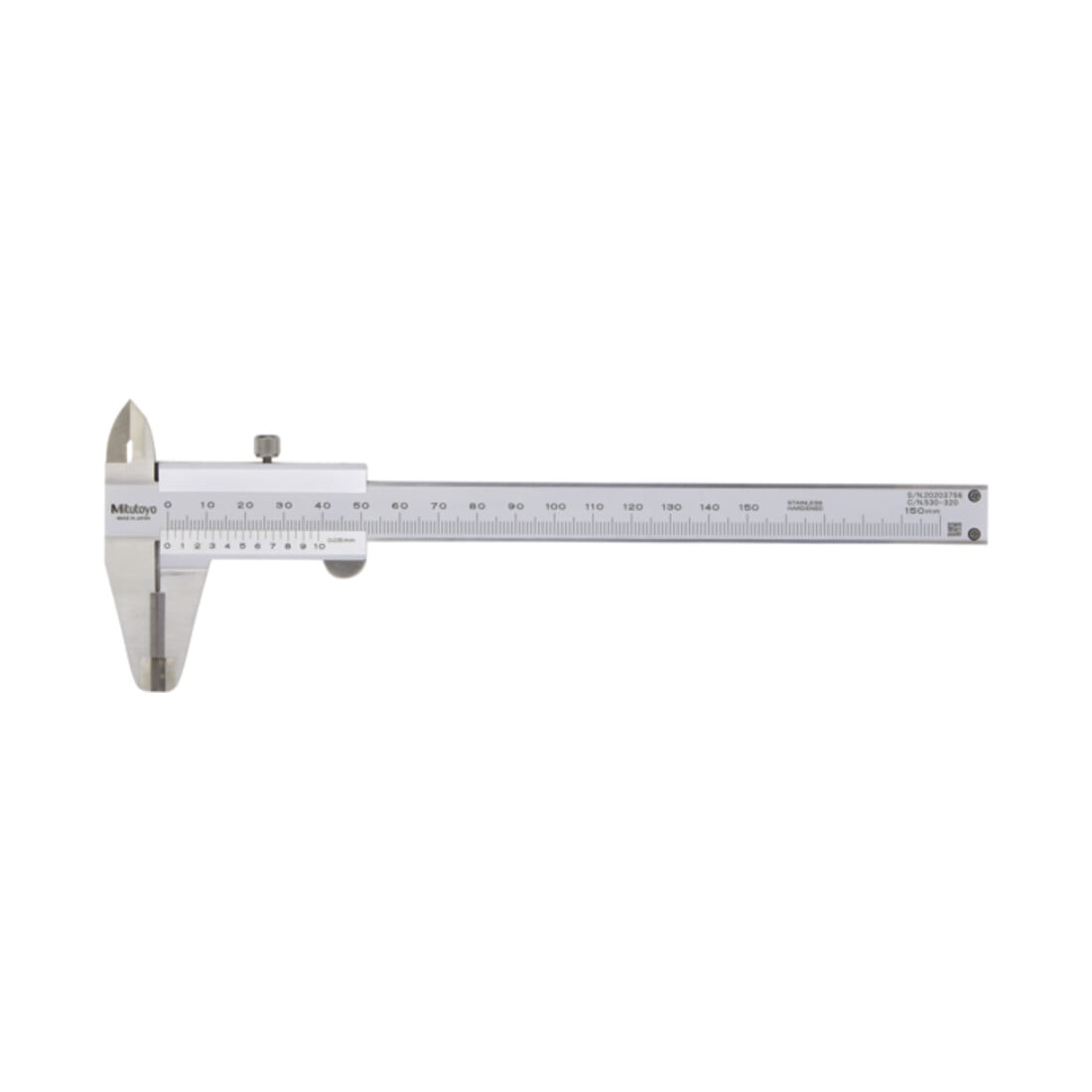 Mitutoyo Nonius Messschieber, HM-Außenmessflächen 0-150mm, 0,05mm, Metrisch