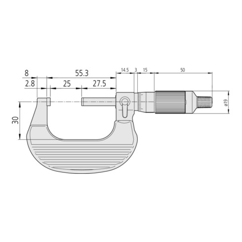 Mitutoyo Ratschentrommel Bügelmessschraube 25-50mm, 0,01mm