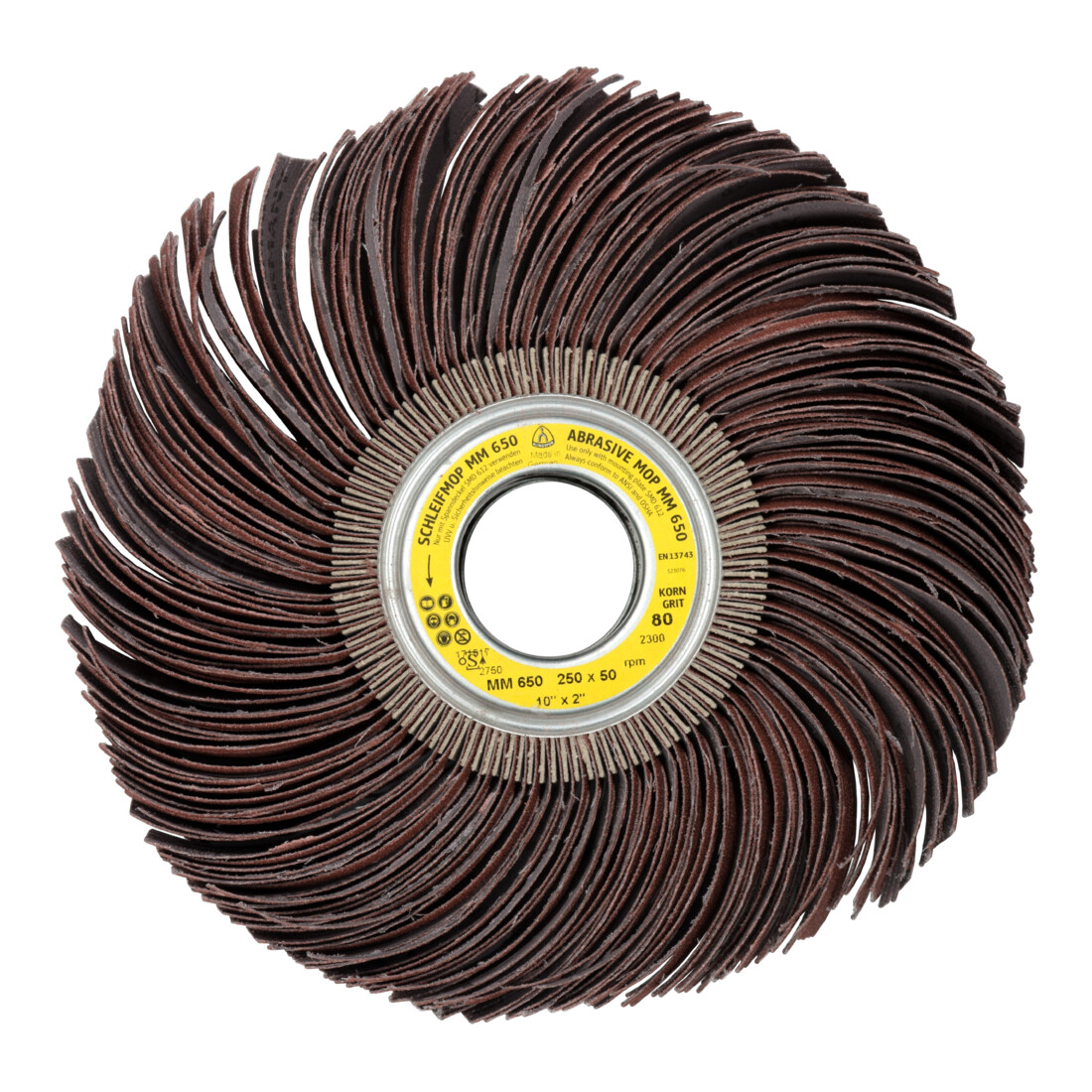 MM 650 Roues à lamelles LS 309 JF Klingspor 250 x 100 x 43,1 mm Grain 80