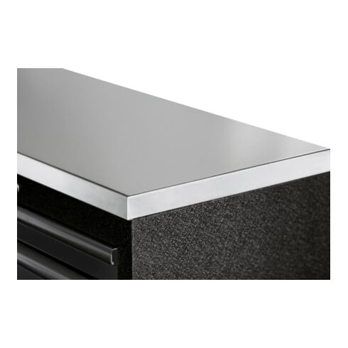 Mobilier d'atelier à 5 éléments Kraftwerk 3964HIX, paroi perforée à trous carrés, acier inoxydable