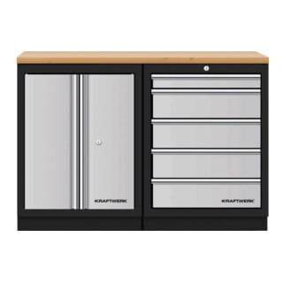 Mobilier d'atelier Mobilio 2 éléments Kraftwerk, contreplaqué hêtre, 5 tiroirs
