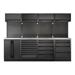 Mobilier d'atelier Mobilio 4 éléments Kraftwerk, 4x unité murale, paroi perforée, acier inoxydable