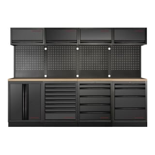 Mobilier d'atelier Mobilio 4 éléments Kraftwerk, 4x unité murale, paroi perforée, hêtre
