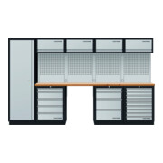 Mobilier d'atelier Mobilio 5 éléments Kraftwerk, armoire haute, 4/5/9 tiroirs, hêtre