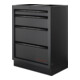 Mobilier d'atelier Mobilio 6 éléments Kraftwerk, 2x armoire haute, chariot d'atelier, acier inoxydable-4