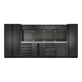Mobilier d'atelier Mobilio 6 éléments Kraftwerk, porte à charnière, armoire haute, acier inoxydable
