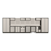 Mobilio Kraftwerk 3964QIX 8er combi, 2x armoire haute, chariot d'atelier, meuble bas