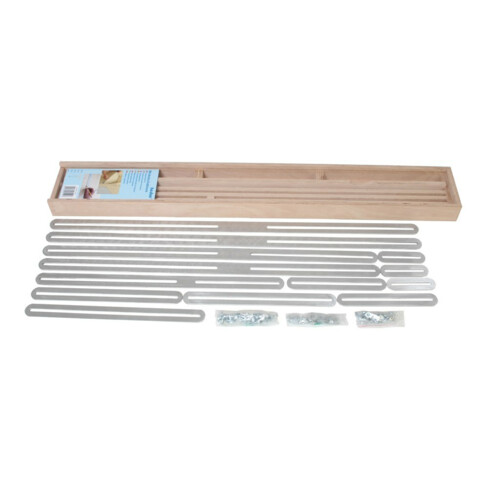 Modèles d'angles 13 rails une aluminium et accessoires dans une mallette en bois