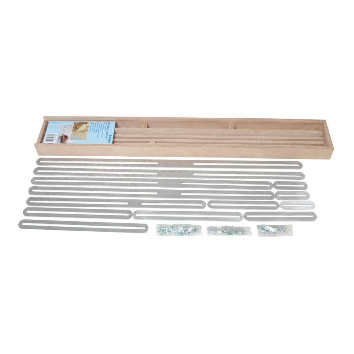 Modèles d'angles 13 rails une aluminium et accessoires dans une mallette en bois