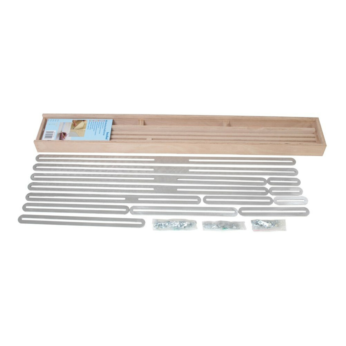 Modèles d'angles 13 rails une aluminium et accessoires dans une mallette en bois