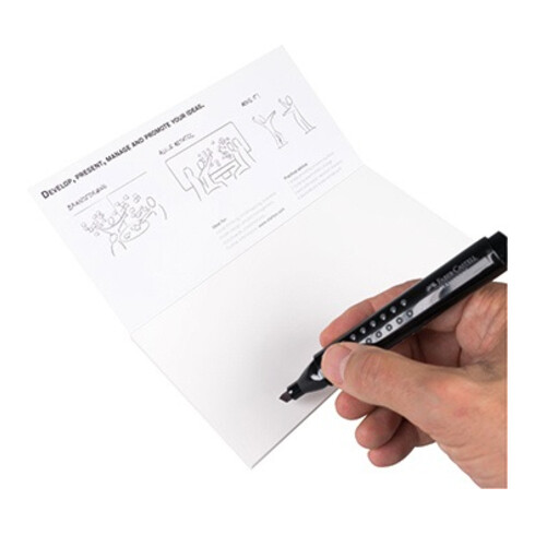 Moderationskarte Notes M 20x10cm selbsthaftend 95Blatt PP weiß