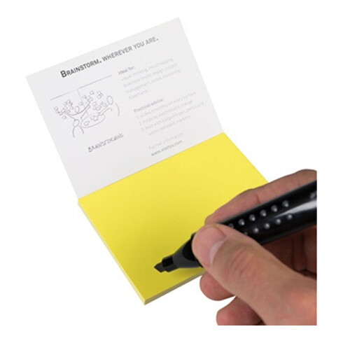 Moderationskarte Notes S 10x7,4cm selbsthaftend 95Blatt PP gelb