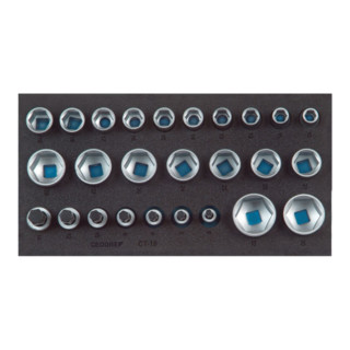 Module à outils 1500 CT1-19 l.157,5xP.310mm 26pces 1/2po. Jeu de clés à douille