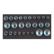 Module à outils 1500 CT1-19 l.157,5xP.310mm 26pces 1/2po. Jeu de clés à douille