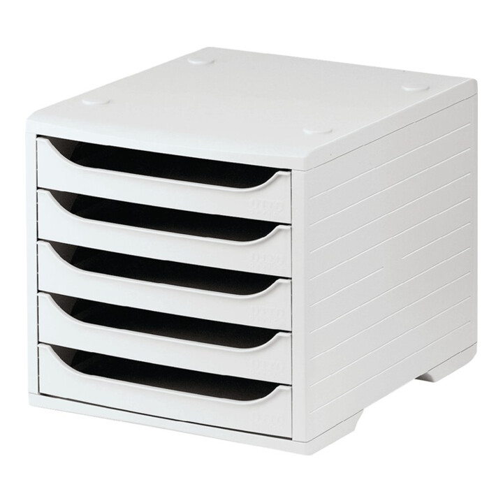 STYRO Boîte de rangement 5 tiroirs gris/gris Ku H255×I270×P340mm