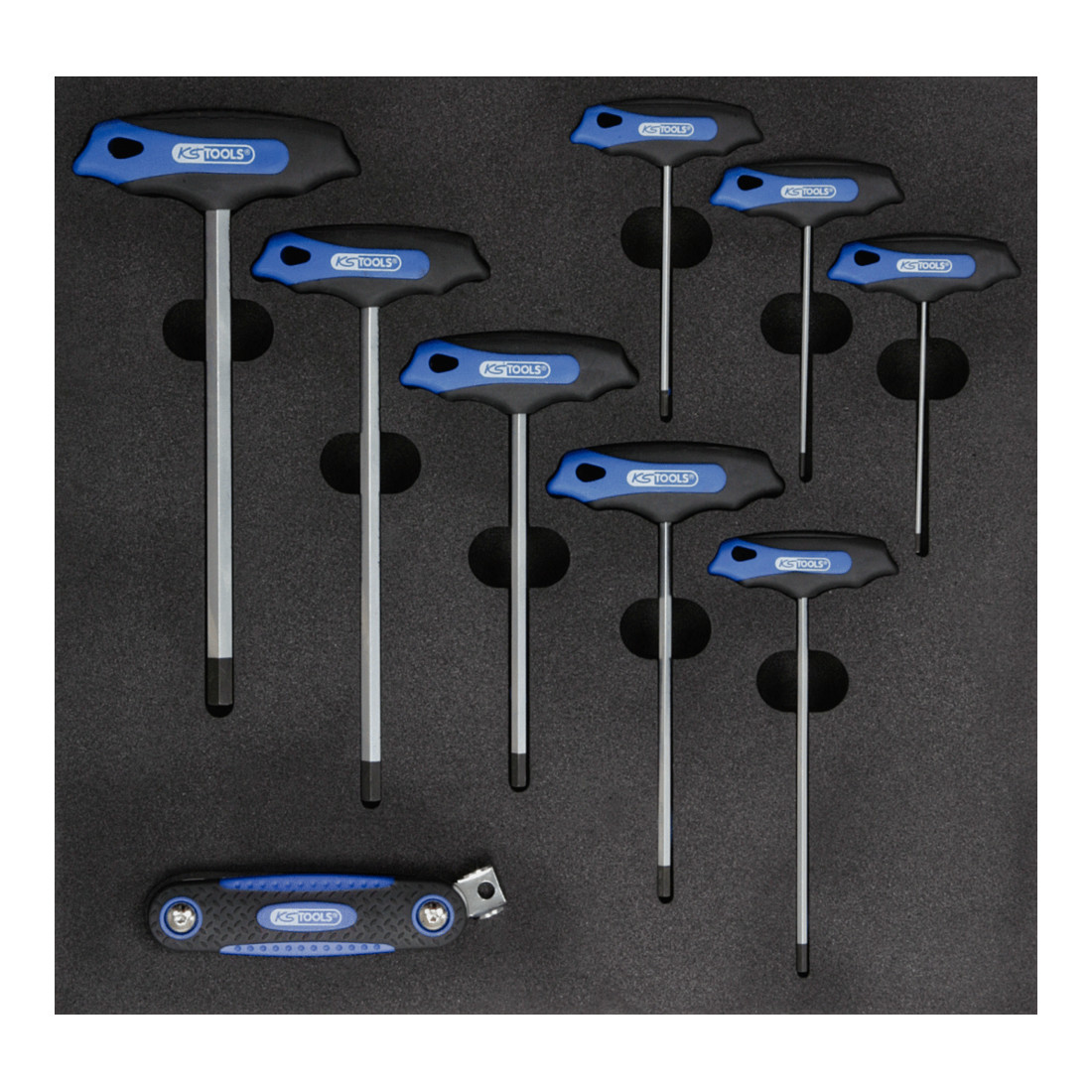 Module de clés mâles 6 pans poignée en T CHROMEplus, 9 pcs., modules système 2/3