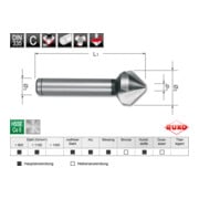 Module Fraises à chanfreiner 3 dents DIN 335 forme C 90° HSS + HSS Co 5 + HSS-TiN, en Quadro Pack-2