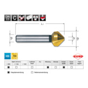 Module Fraises à chanfreiner 3 dents DIN 335 forme C 90° HSS + HSS Co 5 + HSS-TiN, en Quadro Pack-4