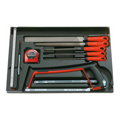 Module plastique Facom - Limes, outils de mesure, scies 10 pcs.