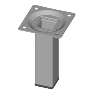 Möbelfuß 11101-00004 25x25mm Höhe 100mm weissaluminium